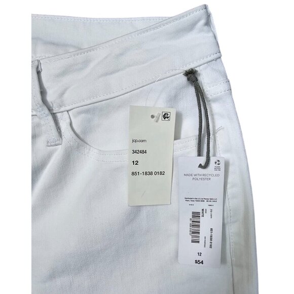Liz Claiborne High Rise Flare Jeans White Denim Pants - Picture 3 of 8